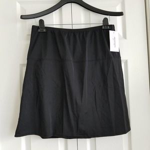 Swimsuits For All Womens High Waisted Swim Skirt Attached Brief Black 20 NWT